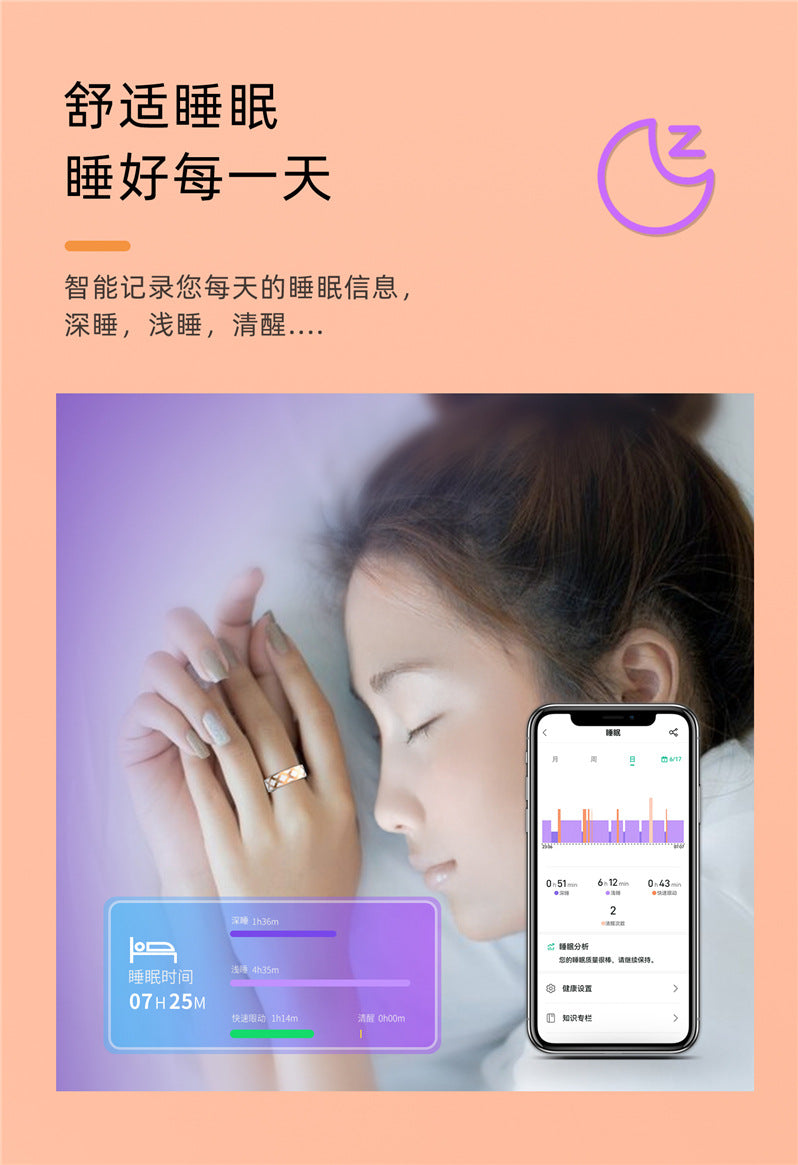 Cross-Border Hot-Selling Niche Black Technology R10M Enamel Color Smart Ring Heart Rate Blood Oxygen Sleep Monitoring Sports Photo