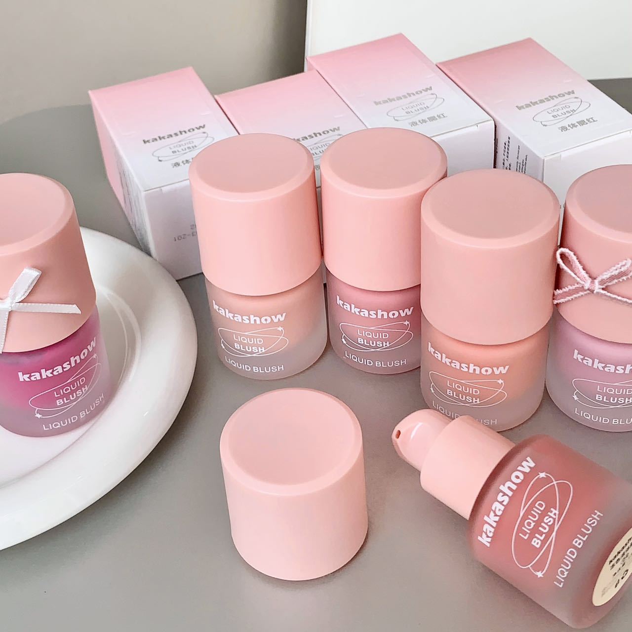 kakashow Freezing Color Liquid Blush Korean Style Hydrating Rouge Natural Red Blush Texture Instant Glow C487