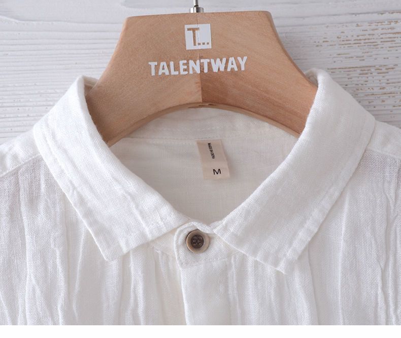 Japanese Retro Linen Short Sleeve Shirt Men's Summer Casual Thin Breathable Loose Half Sleeve Cotton Linen Shirt
