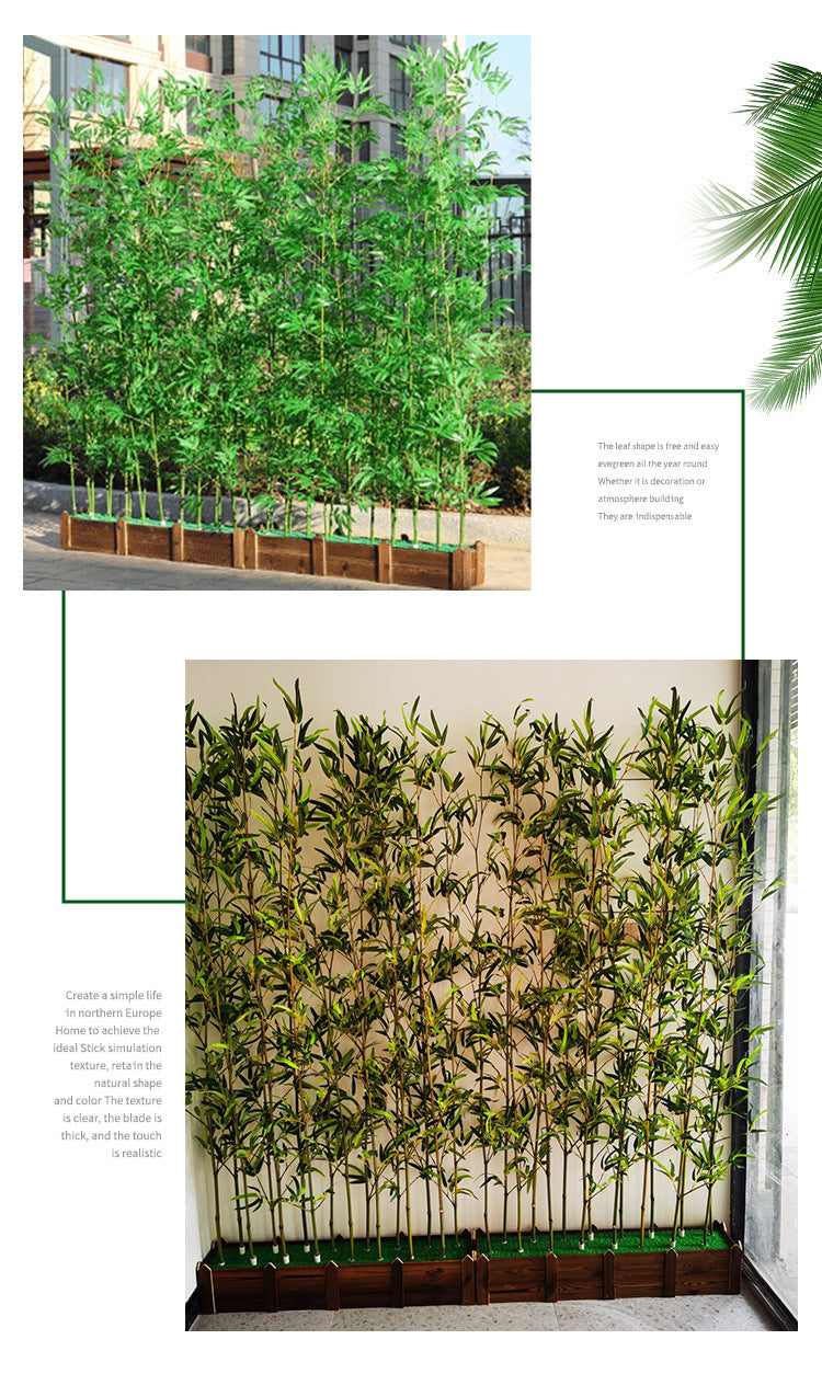 Artificial Bamboo Fake Bamboo Hotel Restaurant Home Indoor Partition Decoration Wholesale Green Plant