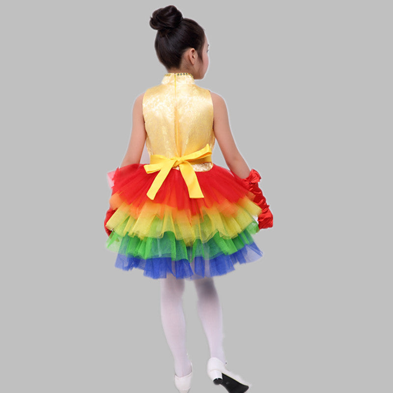Children's Performance Costumes for Boys and Girls Chinese Style Primary and Secondary School Students Chorus Costumes Princess Dress Puffy Skirt Long Pants Performance Costumes