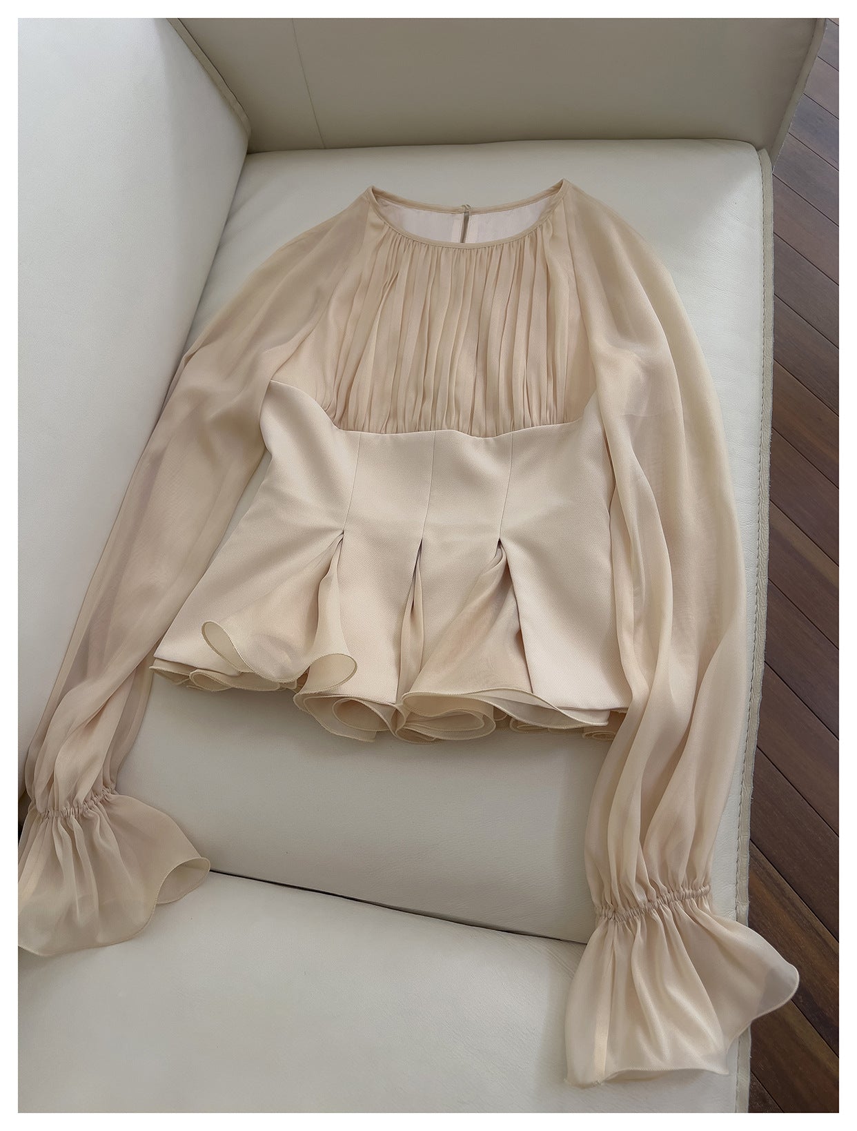 Yige Lila2025Early Autumn New Apricot Waist-Cinching Long Sleeve Coat Paired with Long Skirt 71443+51361