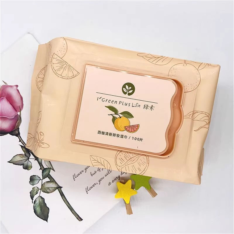 Green Pigment Makeup Remover Wipes Lazy Makeup Remover Wipes Portable Cleansing Aloe Vera Red Pomegranate Avocado Individually Packaged15Piece