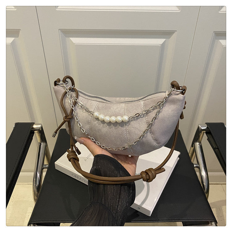 French Niche Ox Horn Bag for Women Shoulder Bag2025New Fashion Dumpling Bag Versatile Simple Crossbody Bag Export