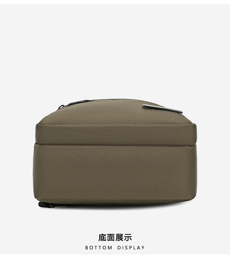 Silk Chest Bag Autumn New Large Capacity Casual Men's Bag Lightweight Simple Water-Resistant Oxford Cloth Crossbody Backpack