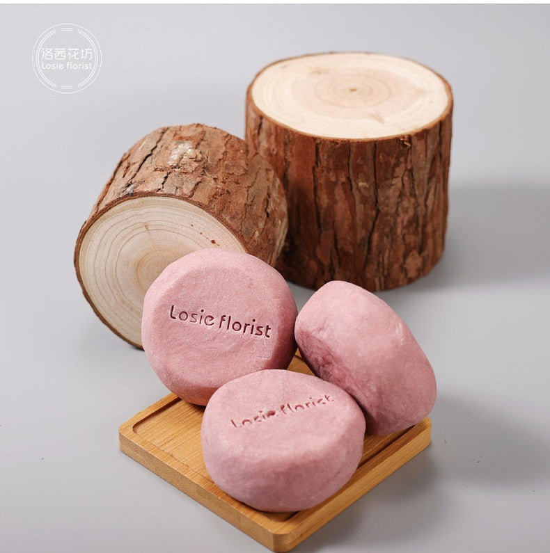 Roselle Flower Tangerine Peel Rosewood Handmade Grinding Soap Cold Process Handmade Soap Round Soap Facial Cleansing Bath Essential Oil