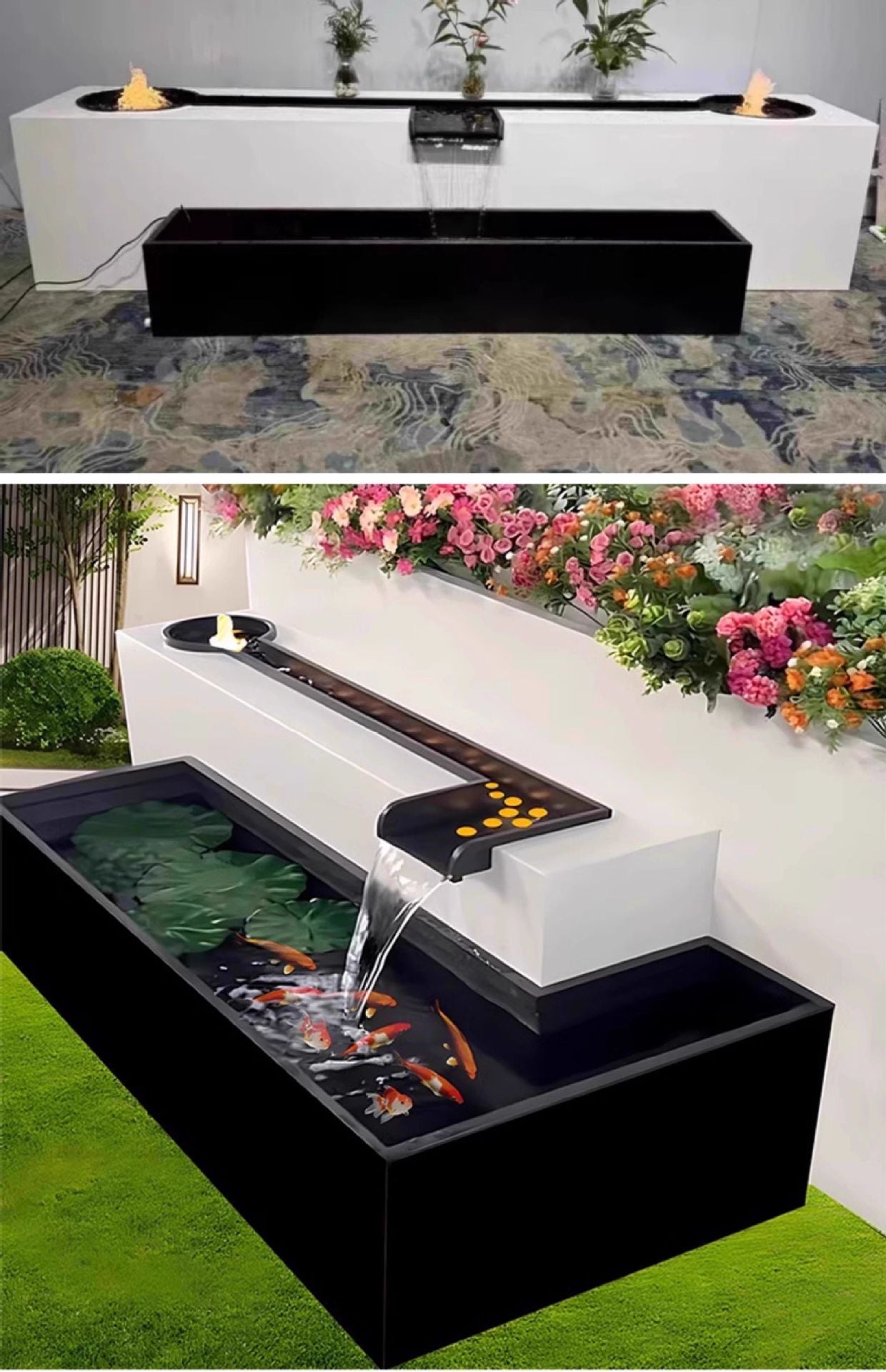 Stainless Steel Fish Pond Water Feature Flowing Water Ornament Garden Courtyard Outdoor Fountain Circulating Water Landscape Engineering Decoration