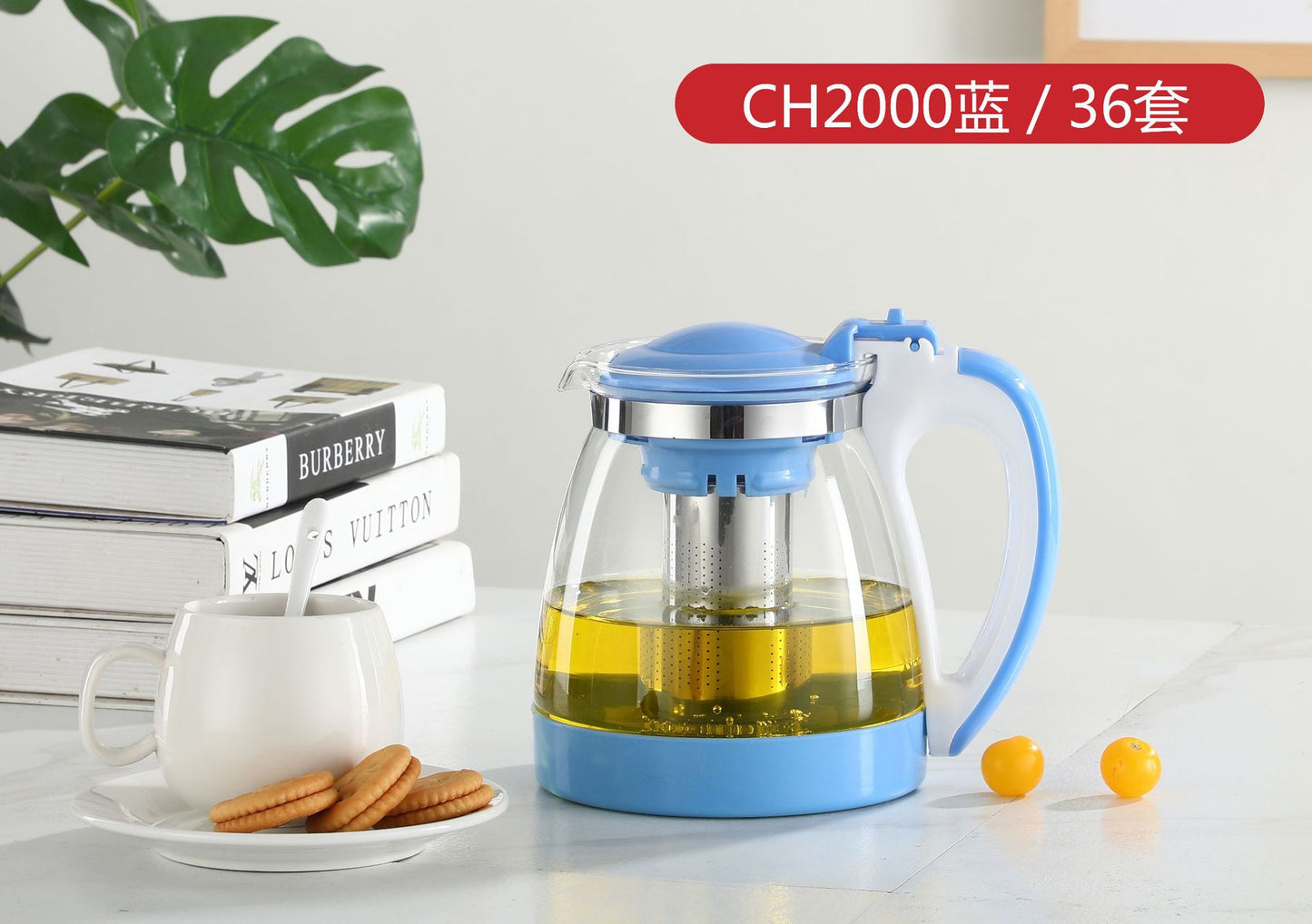 Large Capacity Glass Teapot Kung Fu Tea Brewing Pot Household Kettle Single Pot Heat Resistant Filter Tea Maker Flower Tea Tea Set