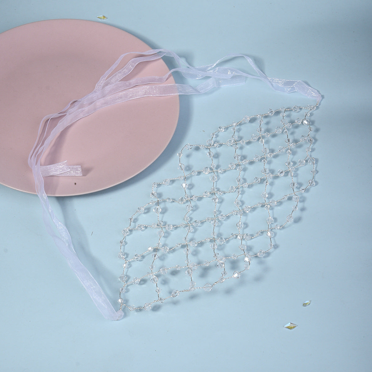 European and American Bride Accessories Wedding Dress Hairband Handmade Pearl Mesh Hair Press Headpiece Exotic Style Accessories Headband