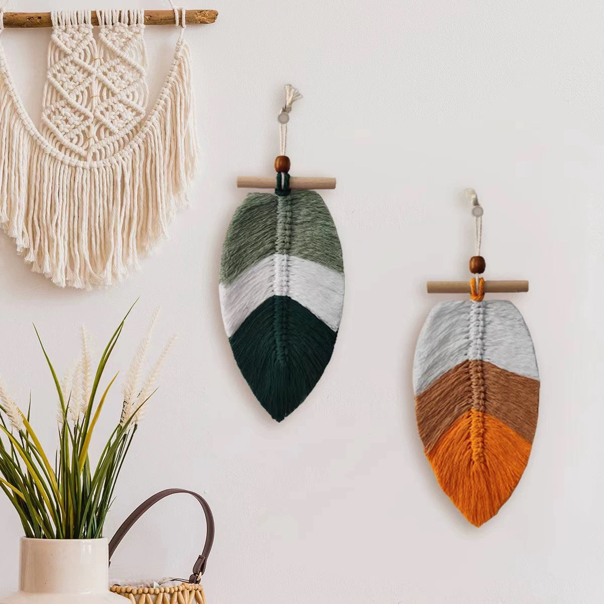 Cross-Border Hot-Selling European Style Artificial Woven Cotton Rope Tapestry Tassel Home Wall Hanging Decoration Soft Furnishing Collection Wholesale
