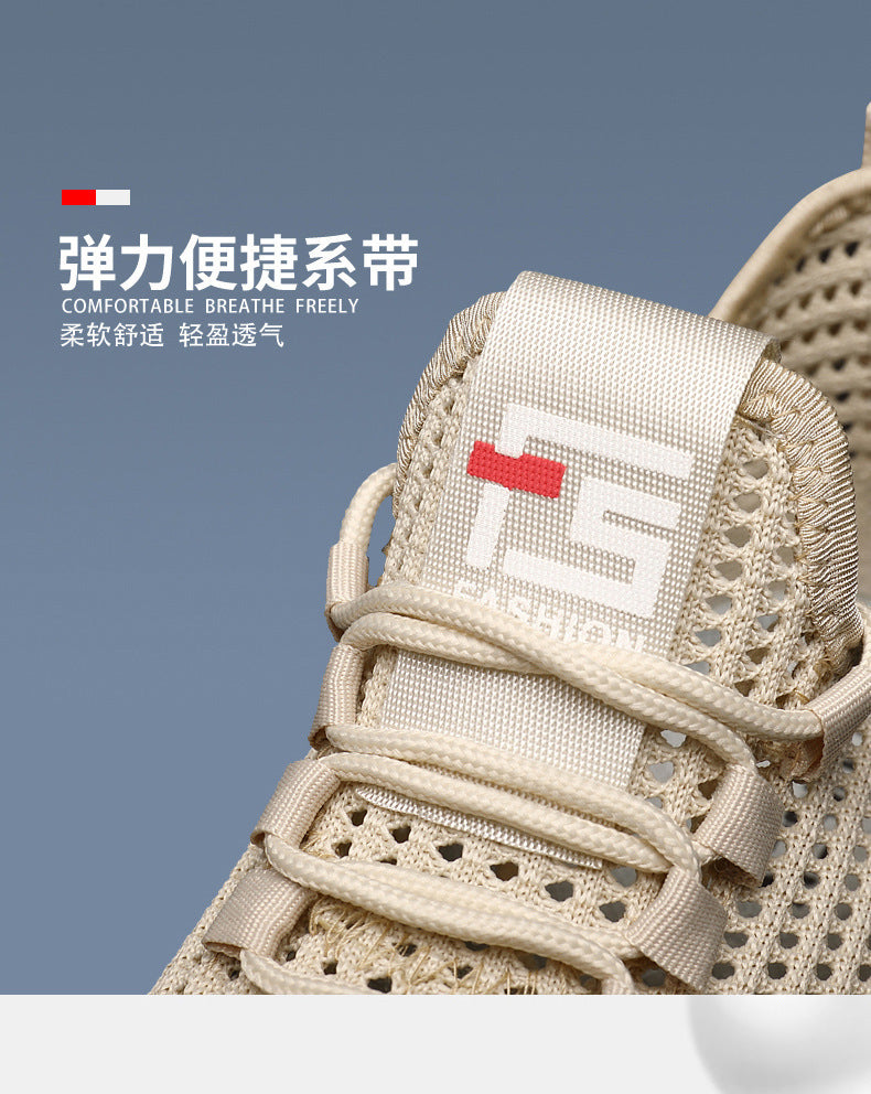 2024Wholesale Dropshipping Casual Sports Shoes Lightweight Breathable Trendy Men's Shoes Summer New Soft Sole Round Toe