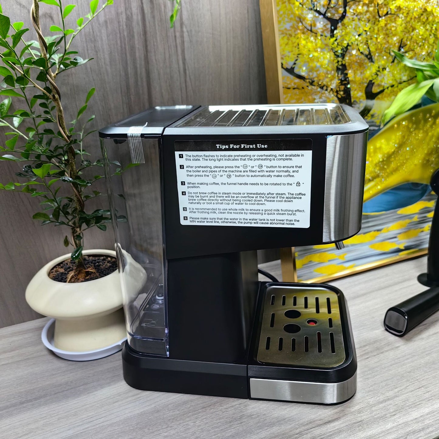 Cross-Border coffee machine Italian Semi-Automatic Coffee Machine Espresso High-Pressure Extraction Milk Frother Coffee Machine