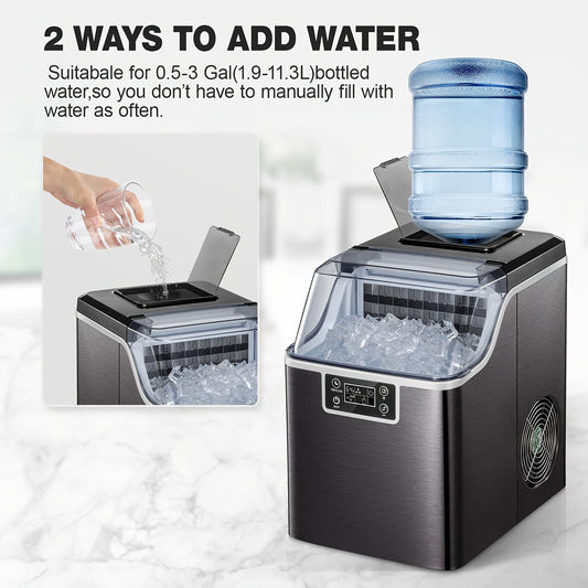 Desktop Ice Maker 45/30/26/100 Pounds Bidirectional Water
