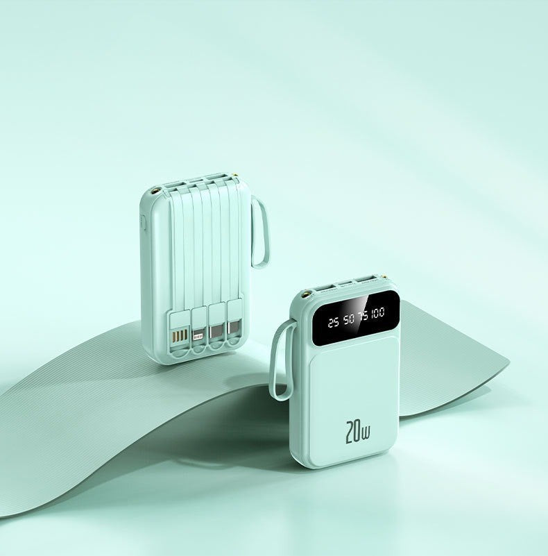 3C Certified Power Bank with Cable20000mAh large capacity portable power bank suitable for airplane use LOGO Customization