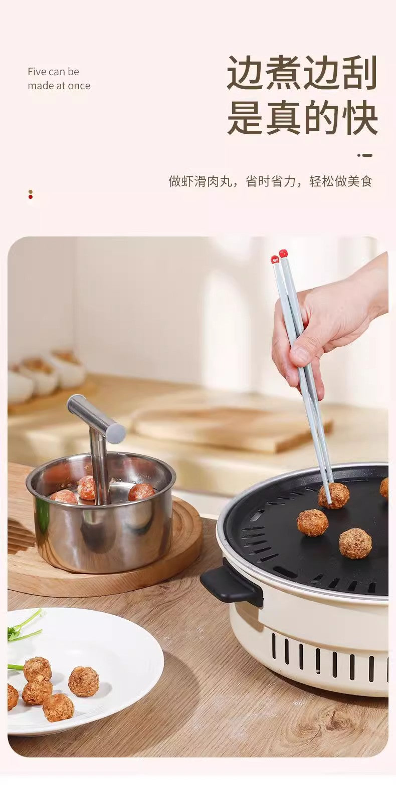 Stainless Steel Press Meatball Maker Household Creative Hand-Pressed Meatball Maker Can Make at Once6个