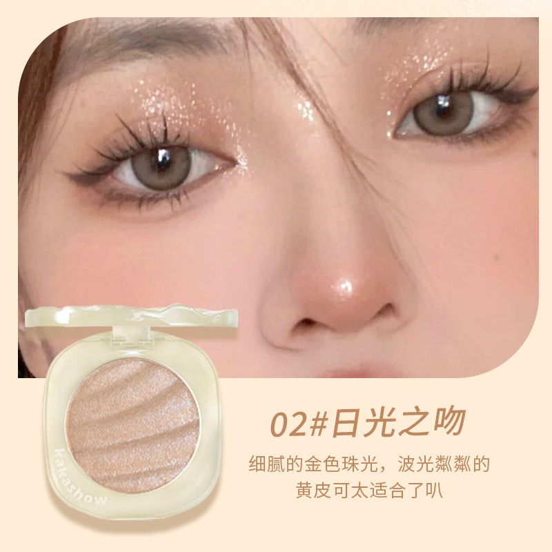 kakashow Shimmer Highlighter Powder Face Brightening 3D Pearlescent Polarized Fine Shimmer Student Contouring Mashed Potato Highlighter