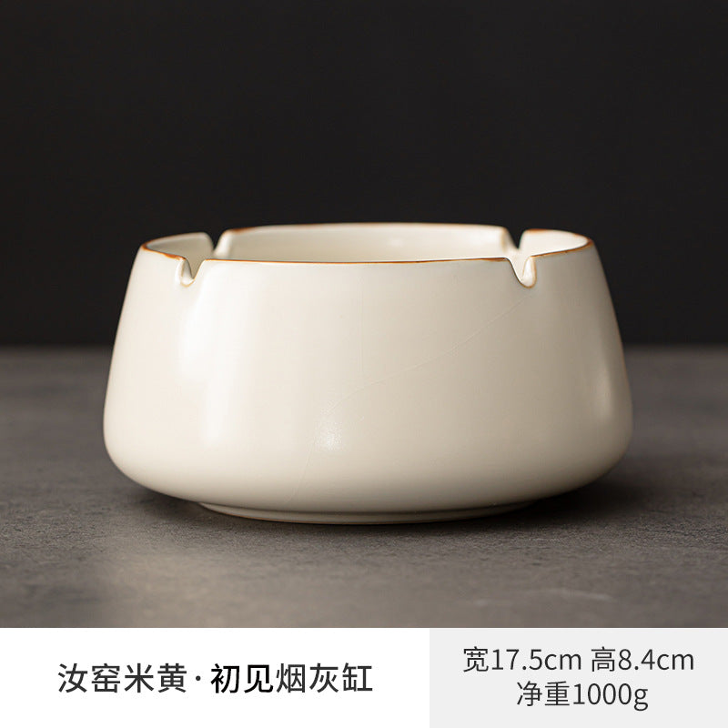 Large Ashtray Creative Personality Ceramic Ashtray Home Retro Chinese Style Living Room Light Luxury Office Trendy Ashtray