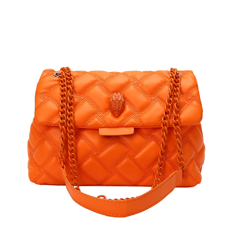 Single-shoulder crossbody bag a versatile diamond-patterned women’s for daily