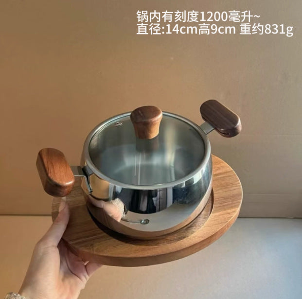 For one person316Stainless Steel Baby Food Supplement Pot Small Milk Pot Household Baby Steaming and Cooking Integrated Soup Pot Steamer