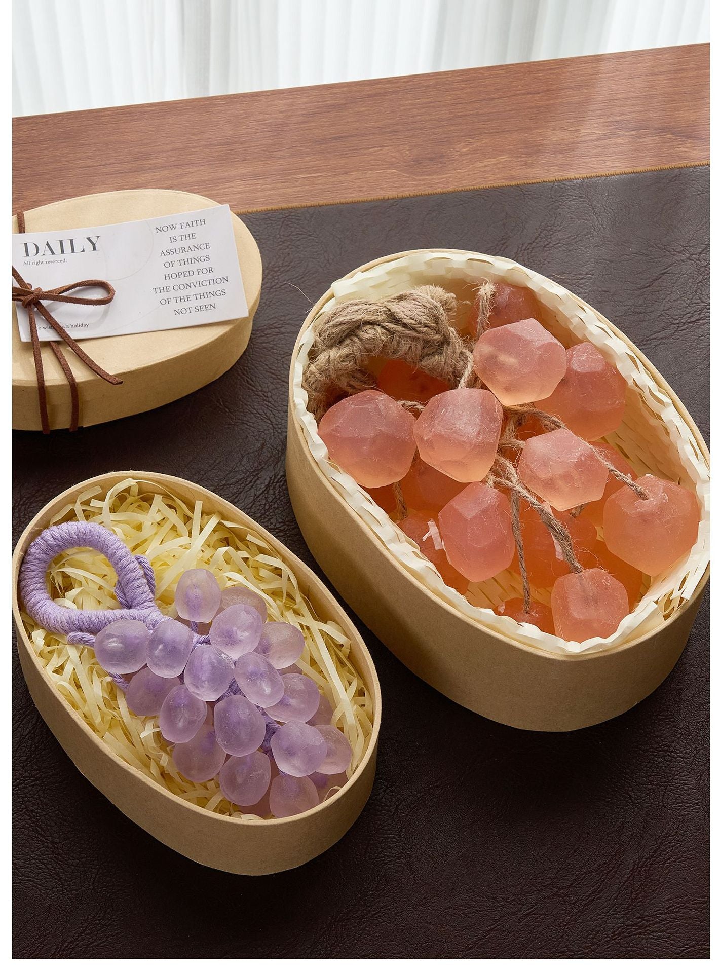 Handmade Soap Gift Box Grape Handmade Soap Gift Box Teacher's Day Gift Box Grape Scented Soap Gift Box Kraft Paper Box
