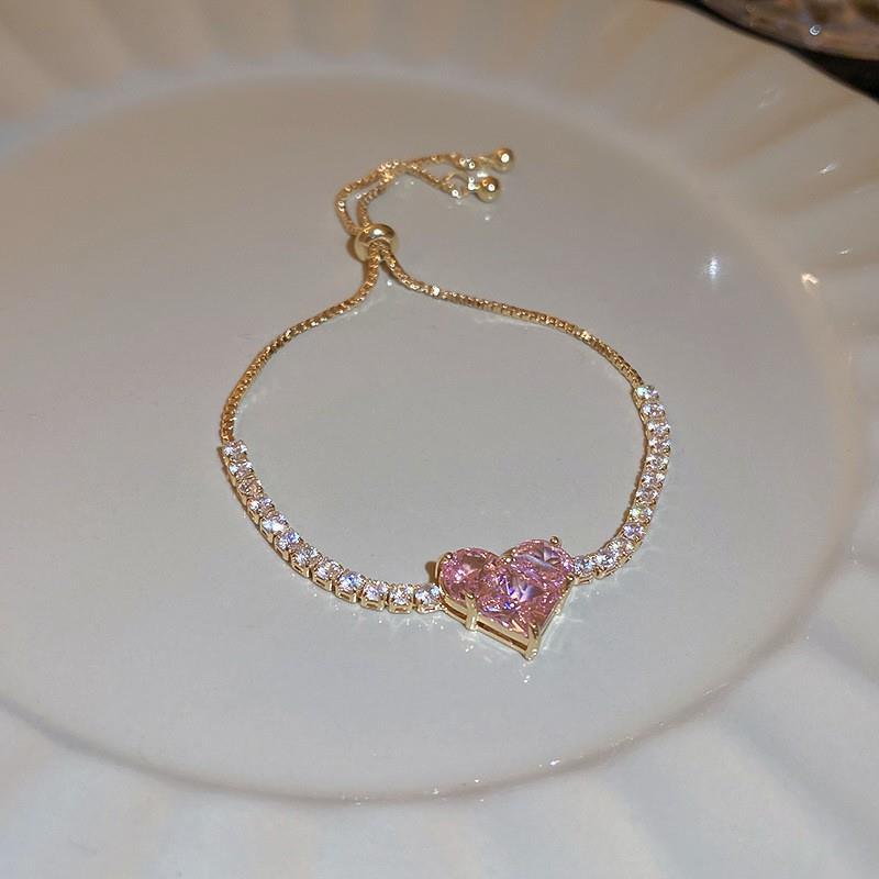 Xiaohongshu Same Style Hot-Selling Zircon Bracelet Light Luxury Niche Exquisite High-End Feel Adjustable Pull Jewelry for Women