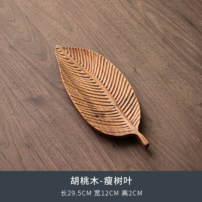 Walnut Tea Tray Minimalist Dry Tea Tray Cup Storage Tray Chinese Style Candy Dessert Fruit Tray Tea Room Tea House Wholesale