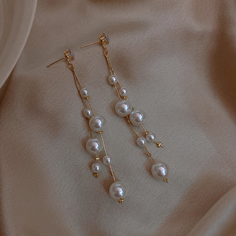 Pearl Earrings with a Sense of Sophistication Real Gold Electroplated Silver Needle French Retro Palace Style Earrings Versatile Ear Jewelry Wholesale