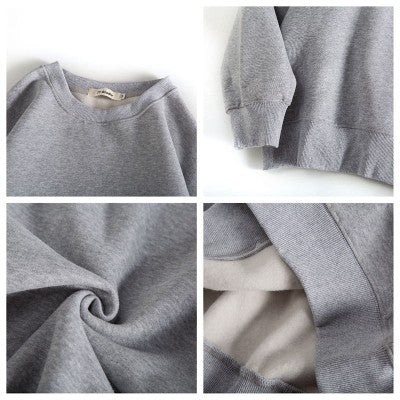 Base Layer Sweatshirt for Women, Autumn and Winter Loose Fit Lazy Style Hoodless Jacket, Thickened Couple Style, Korean Version, Class Uniform Wholesale
