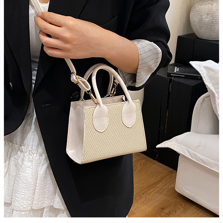 Korean Style Simple Crossbody Personality Small Square Bag2024Summer new style casual stylish single-shoulder bag corduroy handbag