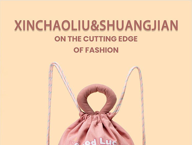 Mousse Rabbit Cartoon Backpack Drawstring Lightweight Plush Backpack Girly Heart Ugly Cute School Bag Cross-Border Foreign Trade Cloth Bag http://detail.1688.com/offer/964264265508.html