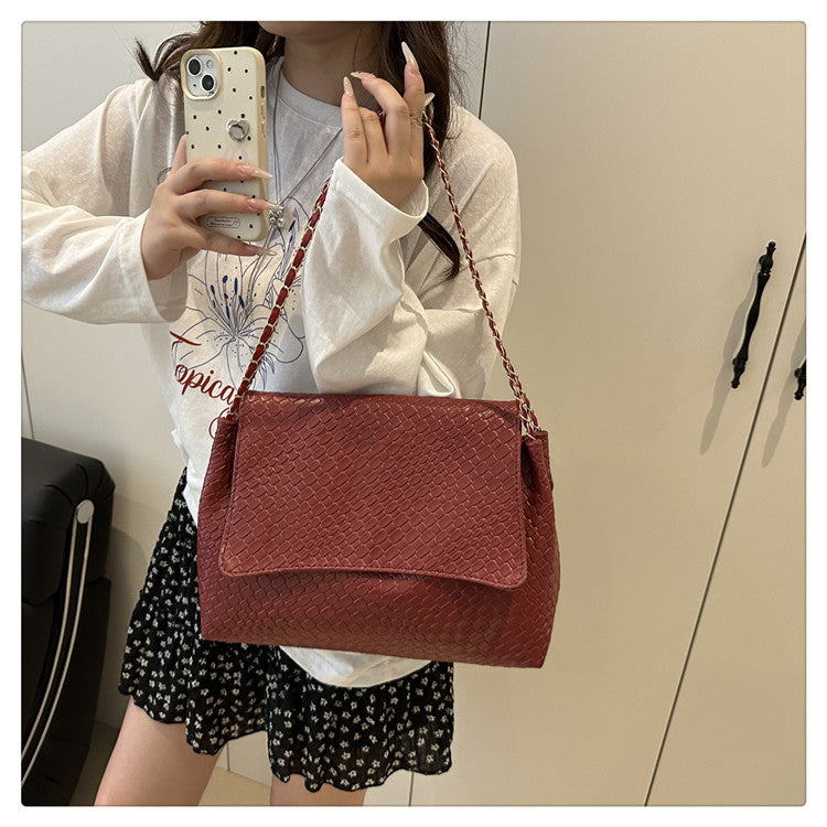 Korean Style ins Chain Bag Versatile Simple Large Capacity Shoulder Bag New Large Underarm Bag Commuter Bag