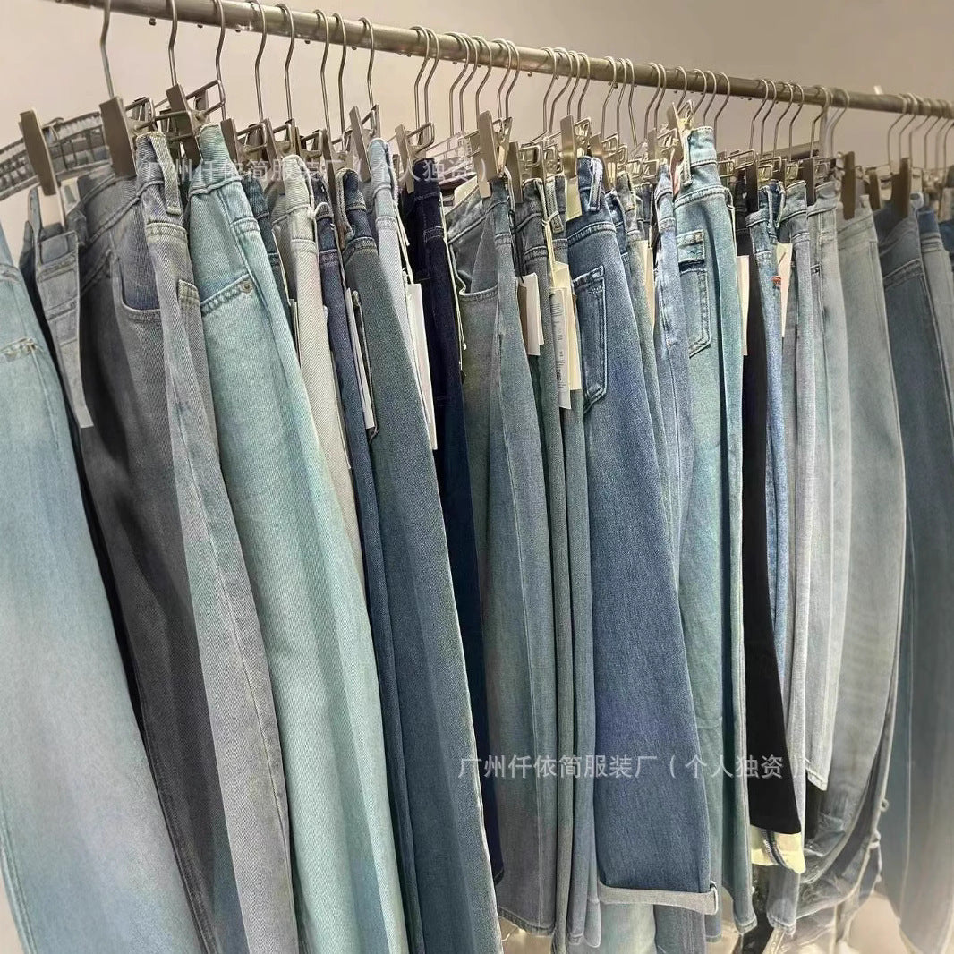 Xintang Jeans2025New Style Flared Versatile Petite High Waist Slim Fit Straight Leg Jeans Wholesale