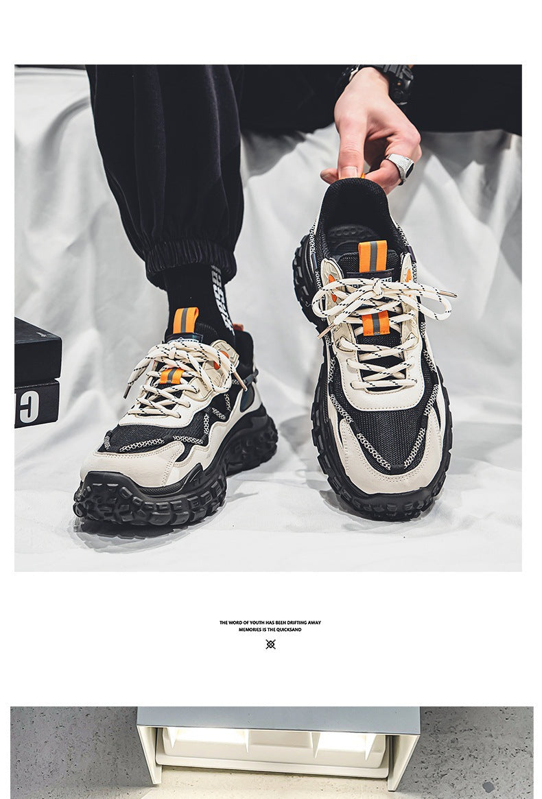 Hot-Selling Men's Shoes Spring Summer Breathable Mesh Shoes Versatile Men's Sports Sneakers Casual Running Thick-Soled Tire Dad Shoes