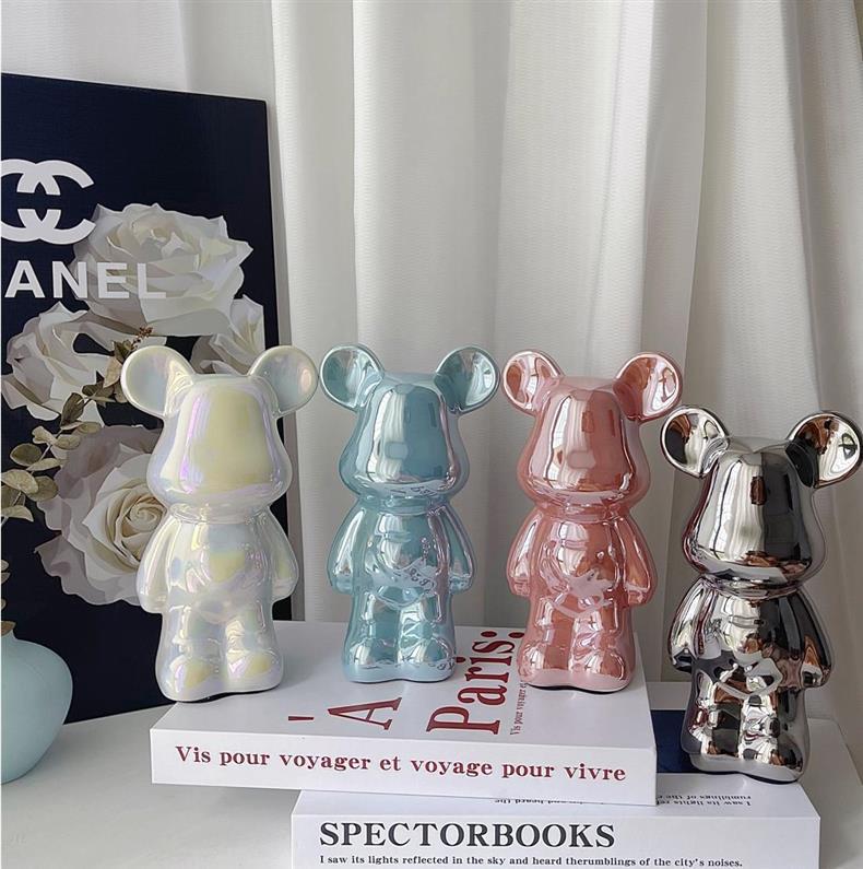 Chinese Style Violent Bear Ornament High-end Ceramic Living Room Entrance TV Cabinet Wine Cabinet Money Box Home Decoration Gift