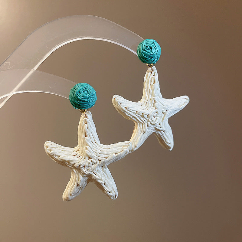 Beach Vacation Style Silver Needle Tassel Earrings Fashion Versatile Sweet Dopamine Earrings High-end Niche Earrings for Women