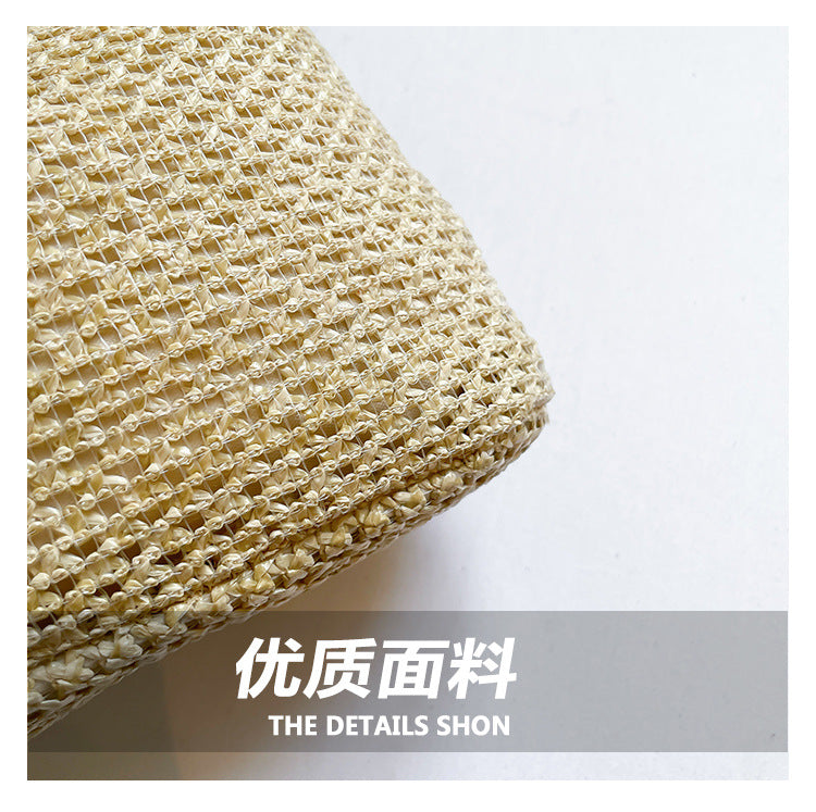 South Korea ins Vintage Woven Tote Bag Straw Bag Large Capacity Underarm Bag Shoulder Bag Vacation Style Beach Bag for Women