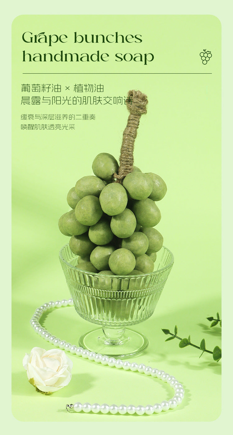Internet Celebrity Style Handmade Soap Green Grape Oil Control Soap Bath Hand Soap Gift Grape Cluster Cold Process Soap