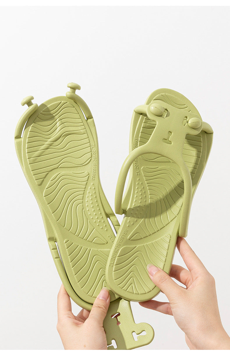 Foldable Travel Slippers for Women, Hotel Business Trip, Home Bathroom, Couple's One-Word Slippers, Portable Travel Slippers for Men
