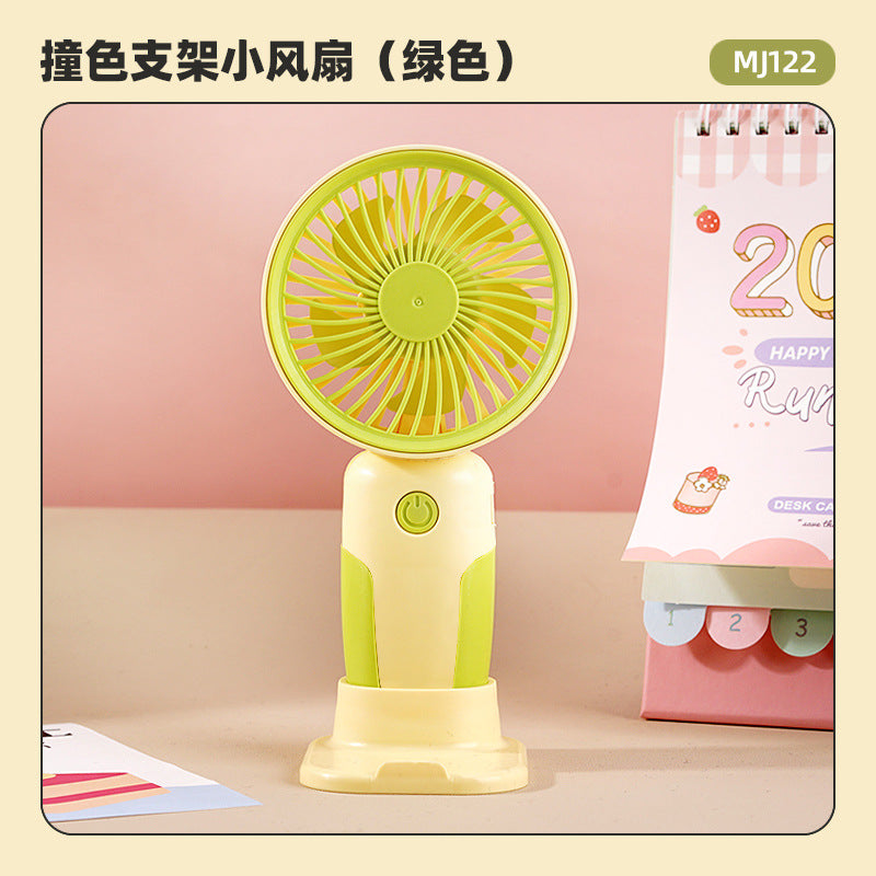 Children's Small Handheld Fan Student Gift Portable Cartoon Mini Portable Rechargeable Small Desktop Fan