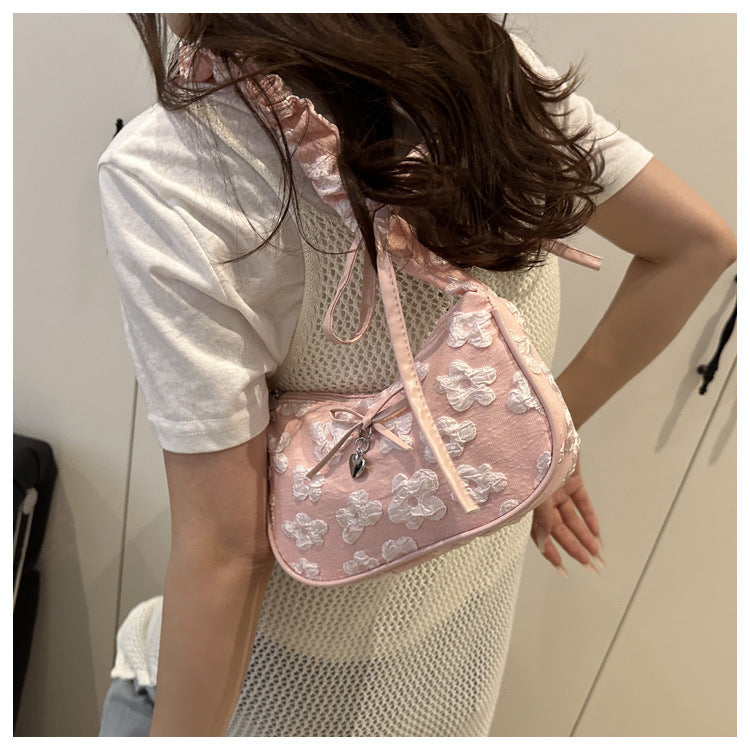 French Niche Bag for Women2025Summer New Fashion ins Sweet Cool Girl Versatile Fashion Single Shoulder Bag Underarm Bag
