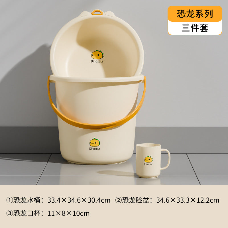 Thickened Water Bucket Household Plastic Bucket Small Bucket with Basin Bucket Student Dormitory Laundry Bucket Bath Large Handheld Bucket