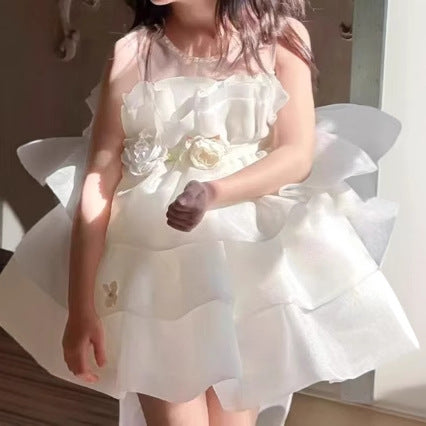 Floral Birthday Princess Puffy Skirt Dress