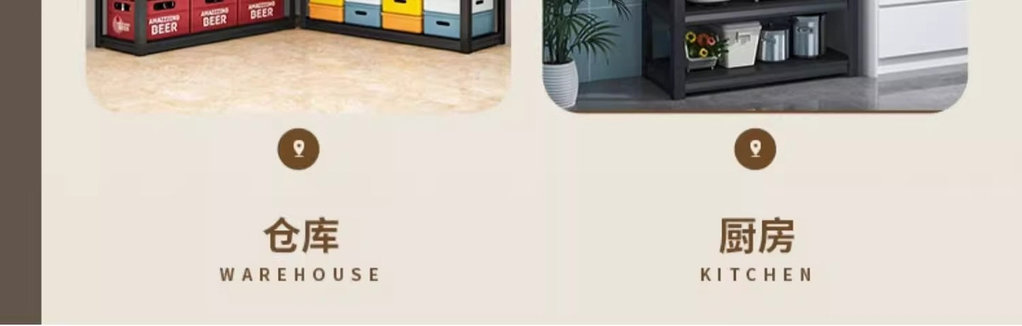 Household Storage Rack Steel Shelves Balcony Multi-Layer Storage Rack Storage Room Kitchen Storage Rack Express Sundries Rack