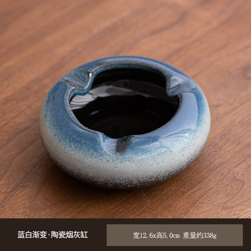 Large Ashtray Creative Personality Ceramic Ashtray Home Retro Chinese Style Living Room Light Luxury Office Trendy Ashtray