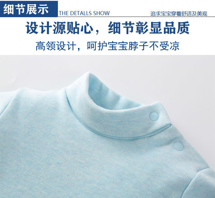 Baby Romper Autumn Winter High Neck Triangle Bodysuit Warm Belly Protection Thickened Base Layer One-Piece Baby Underwear