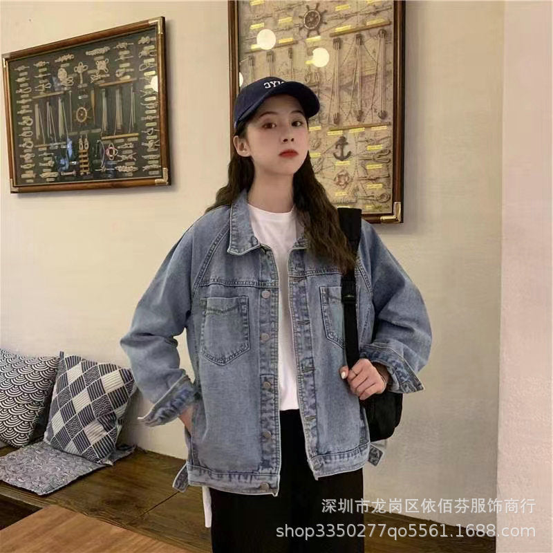 Spring and Autumn Foreign Trade Cross-Border Women's Denim Shirt Trendy Brand Korean Version Street Style Denim Top Women's Export Miscellaneous Denim Jacket