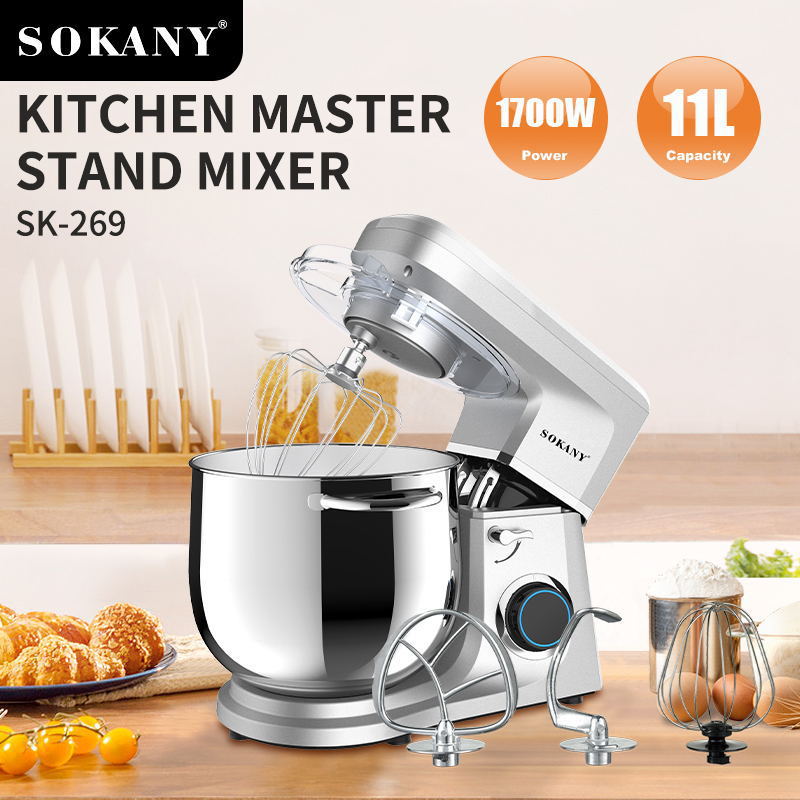 Export Stainless Steel11L Dough Mixer Household Dough Kneading Machine Chef Machine Egg Beater Stand Mixer 269