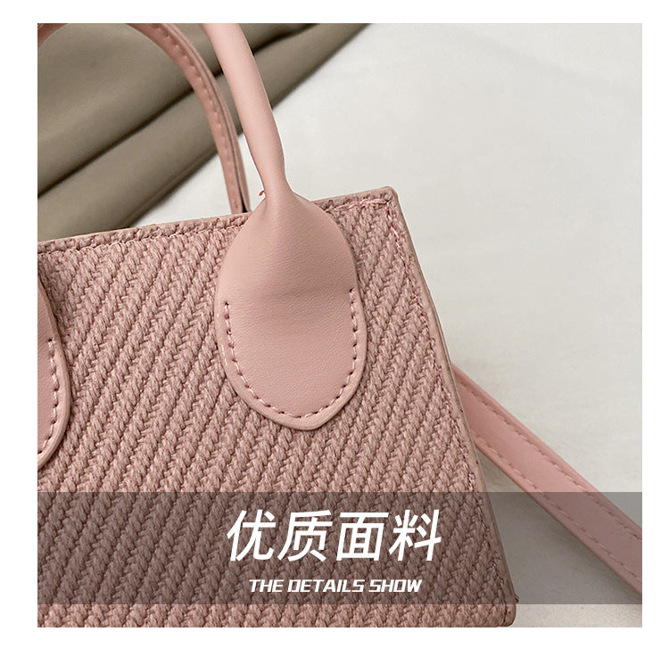 Korean Style Simple Crossbody Personality Small Square Bag2024Summer new style casual stylish single-shoulder bag corduroy handbag