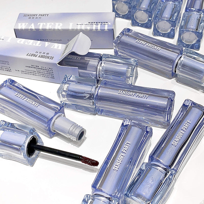 Cross-border Exclusive Hot Sale SENSORY PARTY Butterfly Soft Honey Mirror Lip Gloss Matte Finish Brightening Lip Gloss