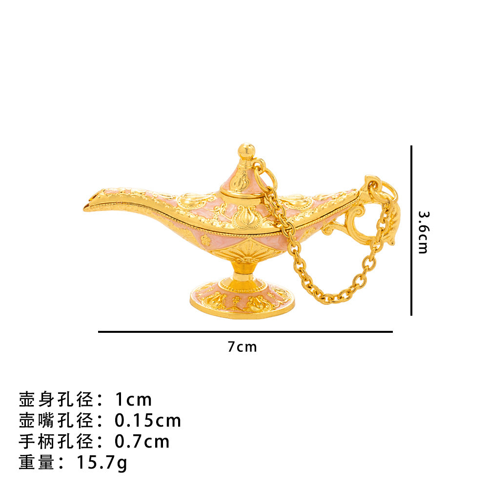 Cross-Border Hot Item Xiyin Aladdin's Magic Lamp Small Alloy Decorative Ornaments Crafts Pattern Magic Lamp